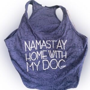 Pre Owned Women's Ever Hottie Tank Top Namast'ay Home With My Dog Sz Lg Humor